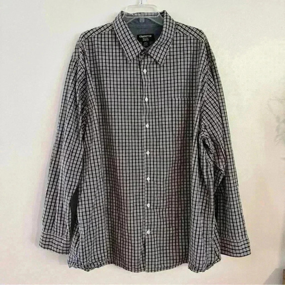 Claiborne Button Up Plaid Shirt Long Sleeves Mens 3XL Big & Tall Casual Formal
